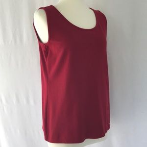 Lands End Red Relaxed Fit Tank M